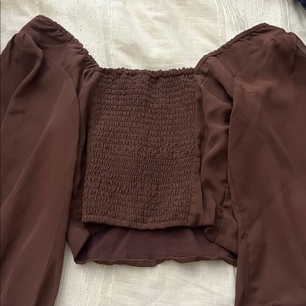 Abercrombie chocolate brown top size small - Picture 5 of 6